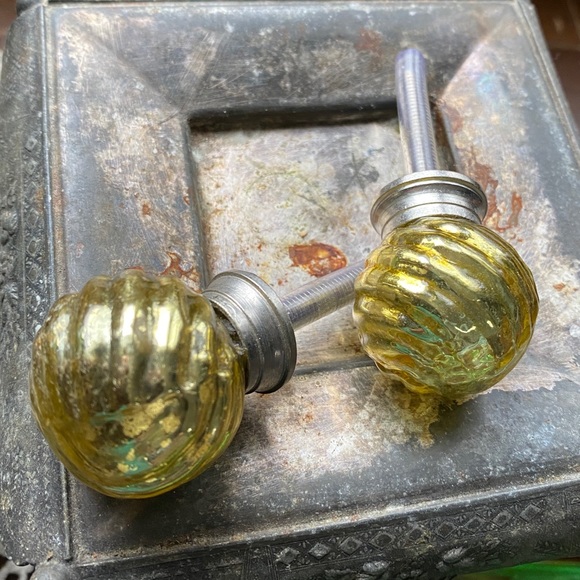 Vintage Style Other Golden Mercury Glass Door Knobs Poshmark